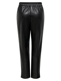 Only Hosen*ONLJOEY PULL-UP FAUX LEATH STR PANT PNT Black
