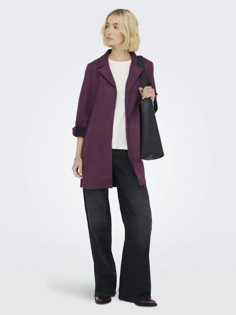 Only Jacken*ONLJOLINE FAUX SUEDE COAT LIFE CC OTW mauve wine