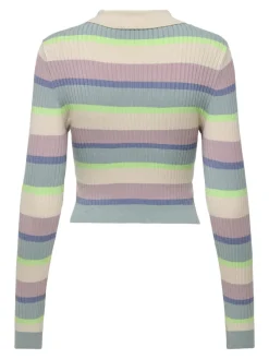 Only Pullover & Sweatshirts*ONLKAROL LS CROP RIB BUTTON POLO CC KNT birch