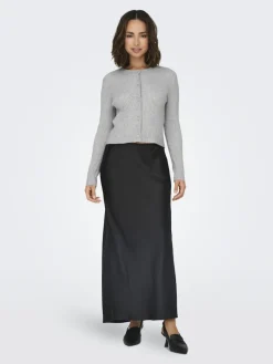 Only Pullover & Sweatshirts*-ONLKATIA LIFE LS BUTTON CARDI KNT NOOS Light Grey Melange