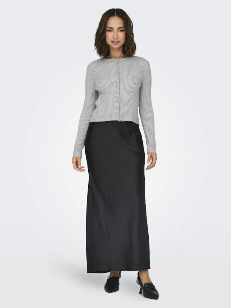 Only Pullover & Sweatshirts*-ONLKATIA LIFE LS BUTTON CARDI KNT NOOS Light Grey Melange