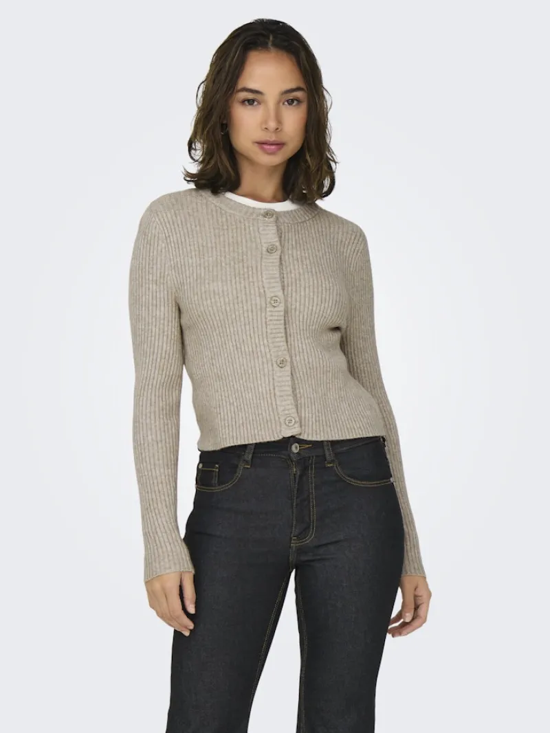 Only Pullover & Sweatshirts*-ONLKATIA LIFE LS BUTTON CARDI KNT NOOS Mocha Meringue