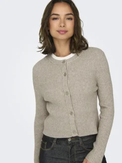 Only Pullover & Sweatshirts*-ONLKATIA LIFE LS BUTTON CARDI KNT NOOS Mocha Meringue