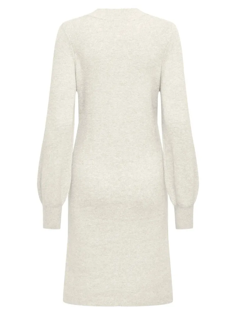 Only Kleider*ONLKATIA LIFE LS V-NECK DRESS KNT Whitecap Gray
