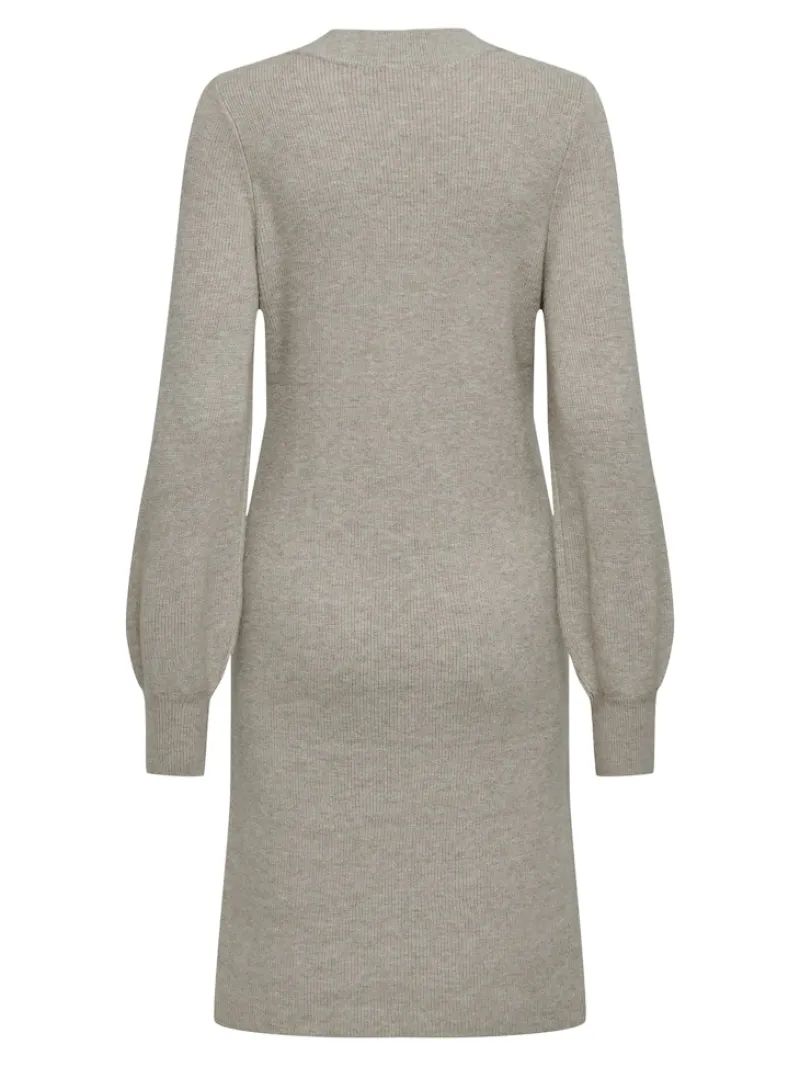 Only Kleider*ONLKATIA LIFE LS V-NECK DRESS KNT Mocha Meringue