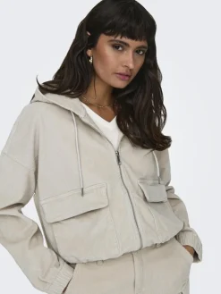 Only Jacken*ONLKENZIE L/S CORD JACKET PNT NOOS hellgrau2