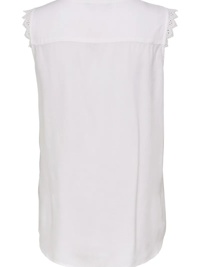 Only Blusen*ONLKIMMI S/L TOP WVN NOOS white
