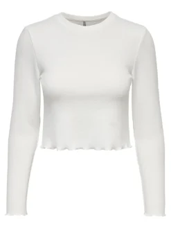 Only Shirts*ONLKITTY L/S TOP CROPPED JRS Cloud Dancer