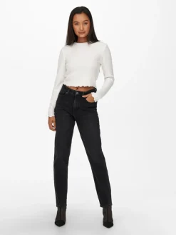 Only Shirts*ONLKITTY L/S TOP CROPPED JRS Cloud Dancer