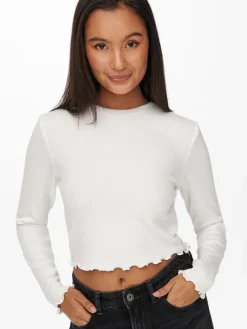 Only Shirts*ONLKITTY L/S TOP CROPPED JRS Cloud Dancer