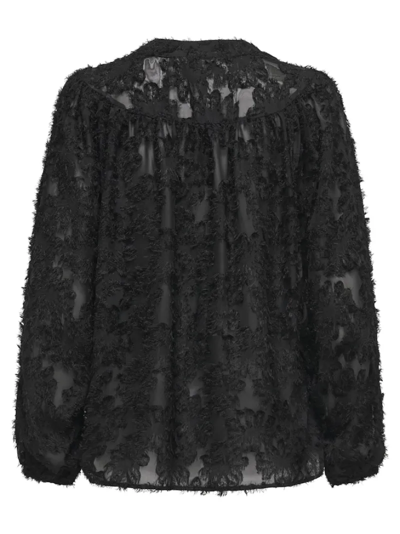 Only Blusen*ONLKORSA LS JAQUARD SHIRT WVN Black