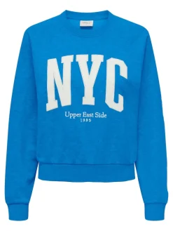 Only Pullover & Sweatshirts*ONLLANEY L/S NEW YORK O-NECK BOX SWT Super Sonic