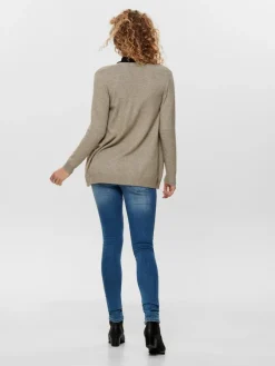 Only Pullover & Sweatshirts*ONLLESLY LIFE L/S OPEN CARDIGAN KNT NOOS Beige