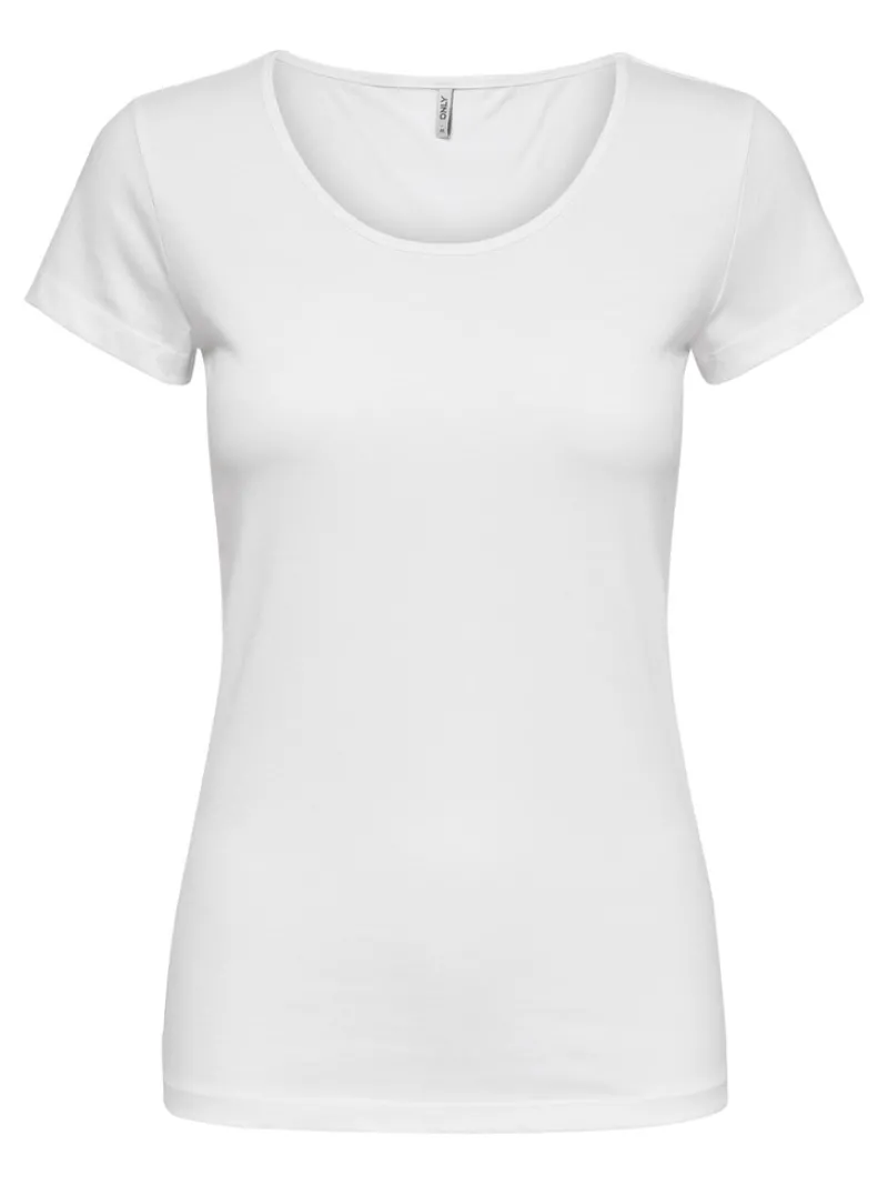 Only Shirts*ONLLIVE LOVE S/S ONECK TOP NOOS JRS white
