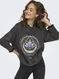 Only Pullover & Sweatshirts*ONLLUCINDA L/S O-NECK SWT NOOS black2