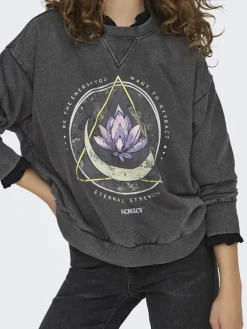 Only Pullover & Sweatshirts*ONLLUCINDA L/S O-NECK SWT NOOS black2