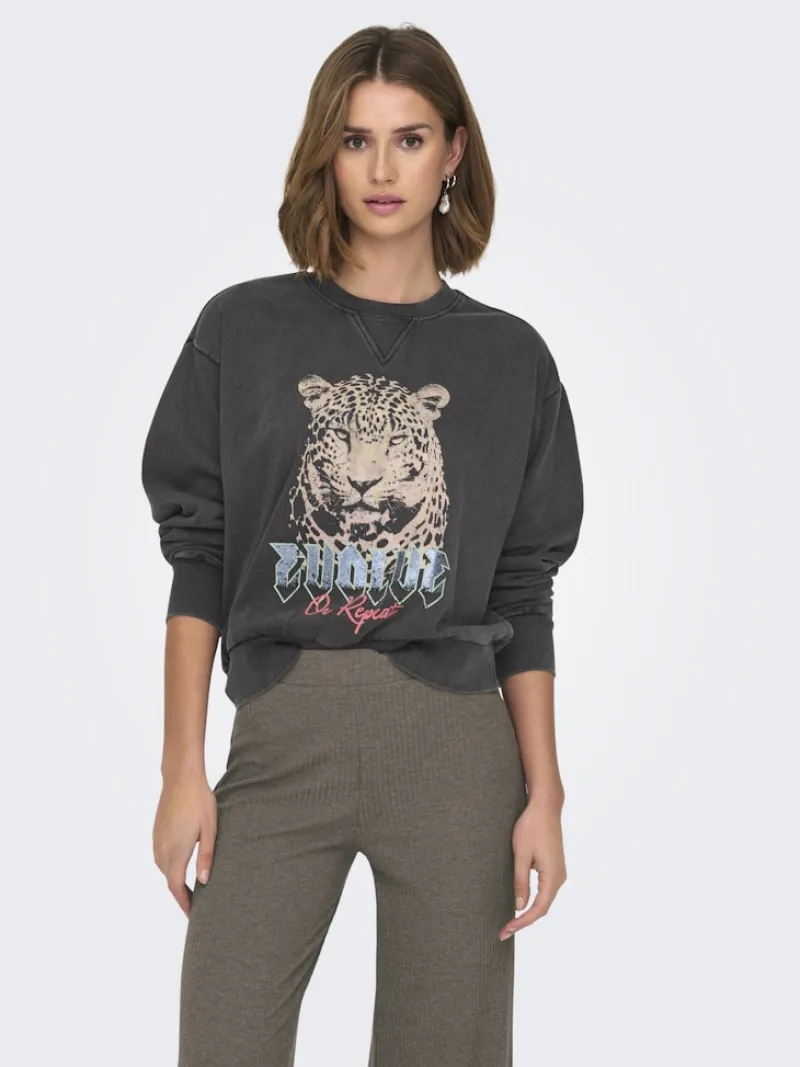 Only Pullover & Sweatshirts*ONLLUCINDA L/S O-NECK SWT NOOS black1