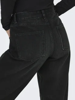 Only Jeans*ONLLUMI MW MOM STRAIGHT DNM PIM900 Washed Black