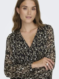 Only Blusen*ONLLUNA L/S V-NECK TOP NOOS PTM schwarz2