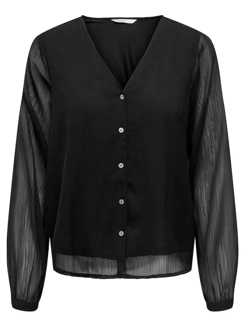 Only Blusen*ONLLUNA L/S V-NECK TOP NOOS PTM schwarz1