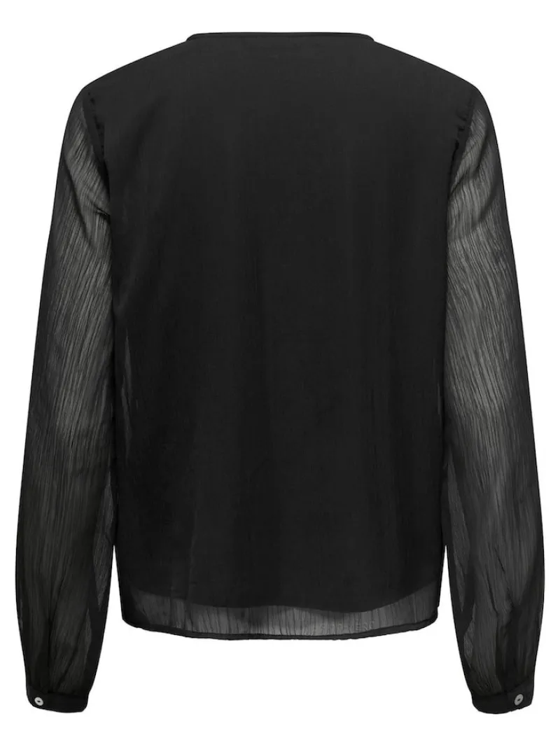 Only Blusen*ONLLUNA L/S V-NECK TOP NOOS PTM schwarz1