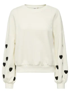 Only Pullover & Sweatshirts*ONLMACY L/S O-NECK BOX CC SWT NOOS Cloud Dancer