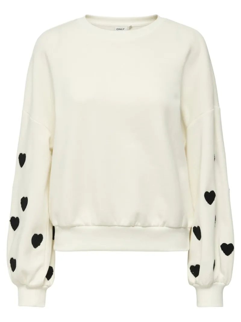 Only Pullover & Sweatshirts*ONLMACY L/S O-NECK BOX CC SWT NOOS Cloud Dancer