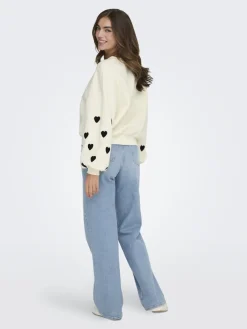 Only Pullover & Sweatshirts*ONLMACY L/S O-NECK BOX CC SWT NOOS Cloud Dancer