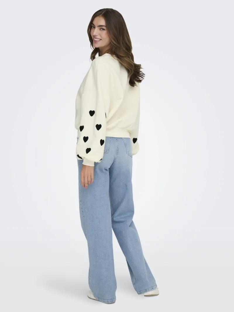 Only Pullover & Sweatshirts*ONLMACY L/S O-NECK BOX CC SWT NOOS Cloud Dancer