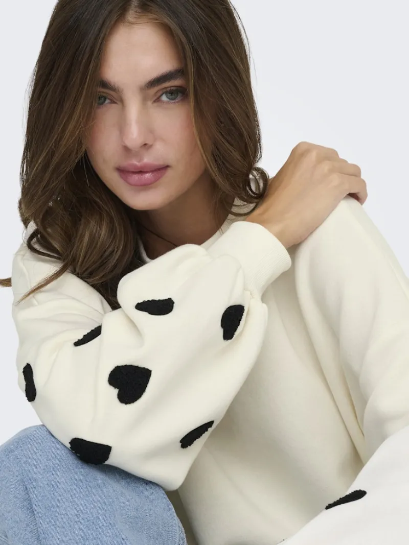 Only Pullover & Sweatshirts*ONLMACY L/S O-NECK BOX CC SWT NOOS Cloud Dancer