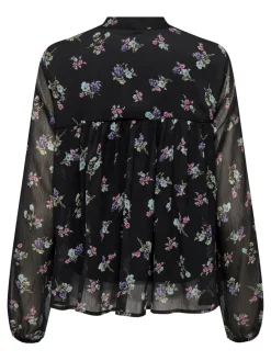 Only Blusen*ONLMALINA LIFE L/S LACE TOP PTM Black