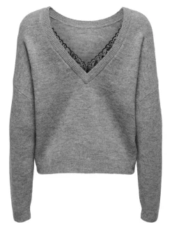 Only Pullover & Sweatshirts*ONLMANIFESTA LS REVERSIBLE KNT NOOS Light Grey Melange