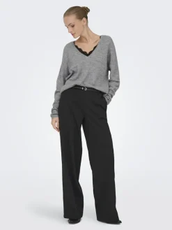 Only Pullover & Sweatshirts*ONLMANIFESTA LS REVERSIBLE KNT NOOS Light Grey Melange