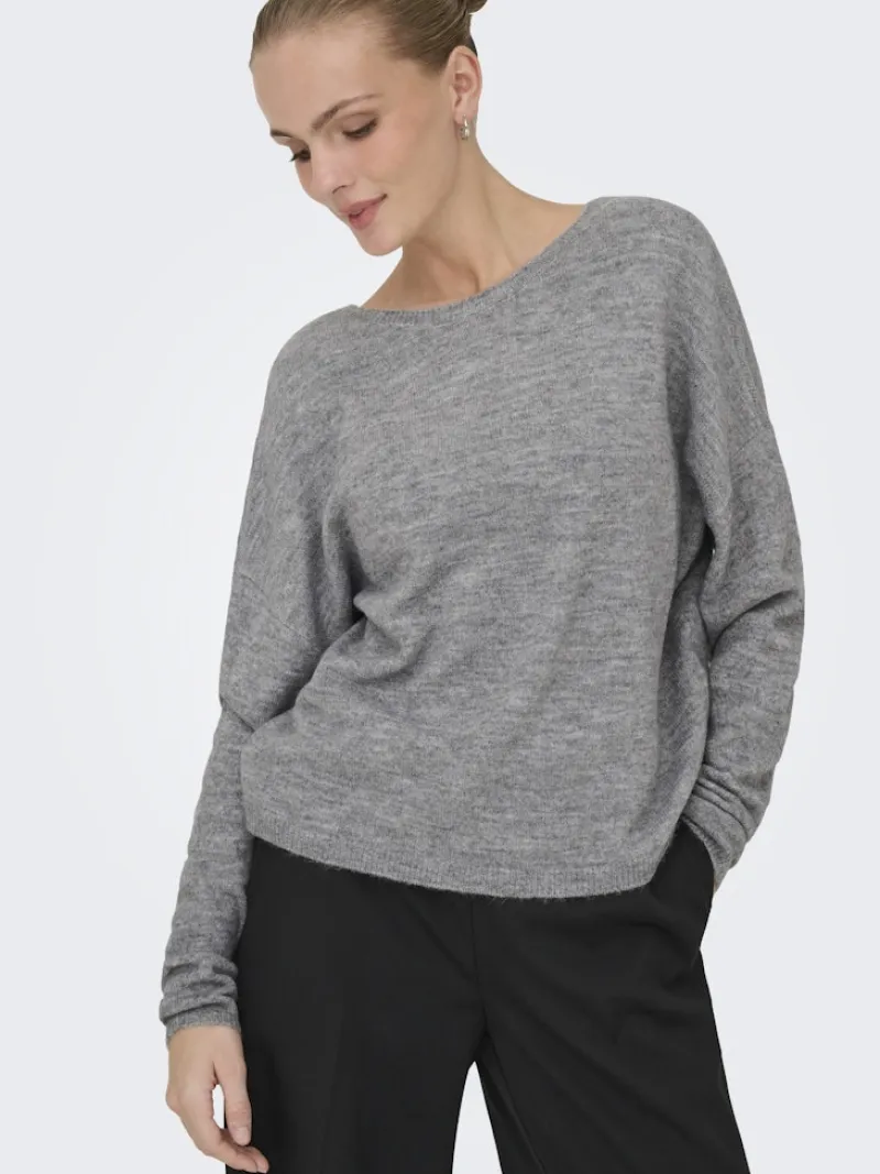 Only Pullover & Sweatshirts*ONLMANIFESTA LS REVERSIBLE KNT NOOS Light Grey Melange