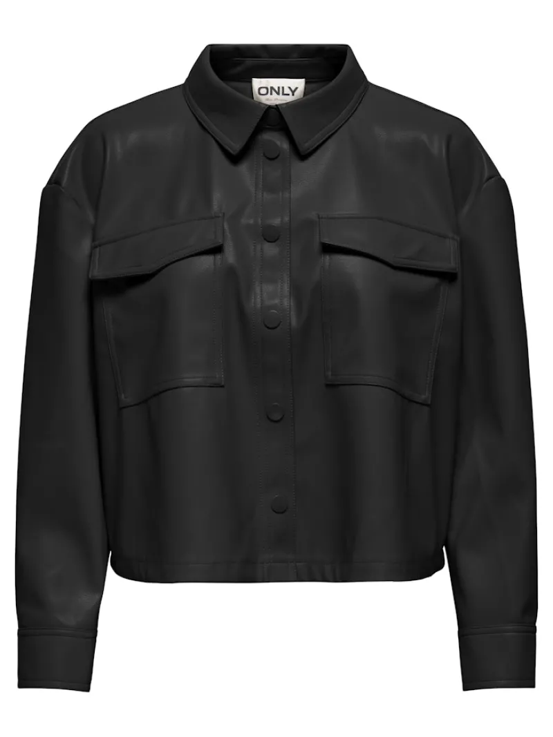 Only Jacken*ONLMARINA L/S FAUX JACKET PNT Black