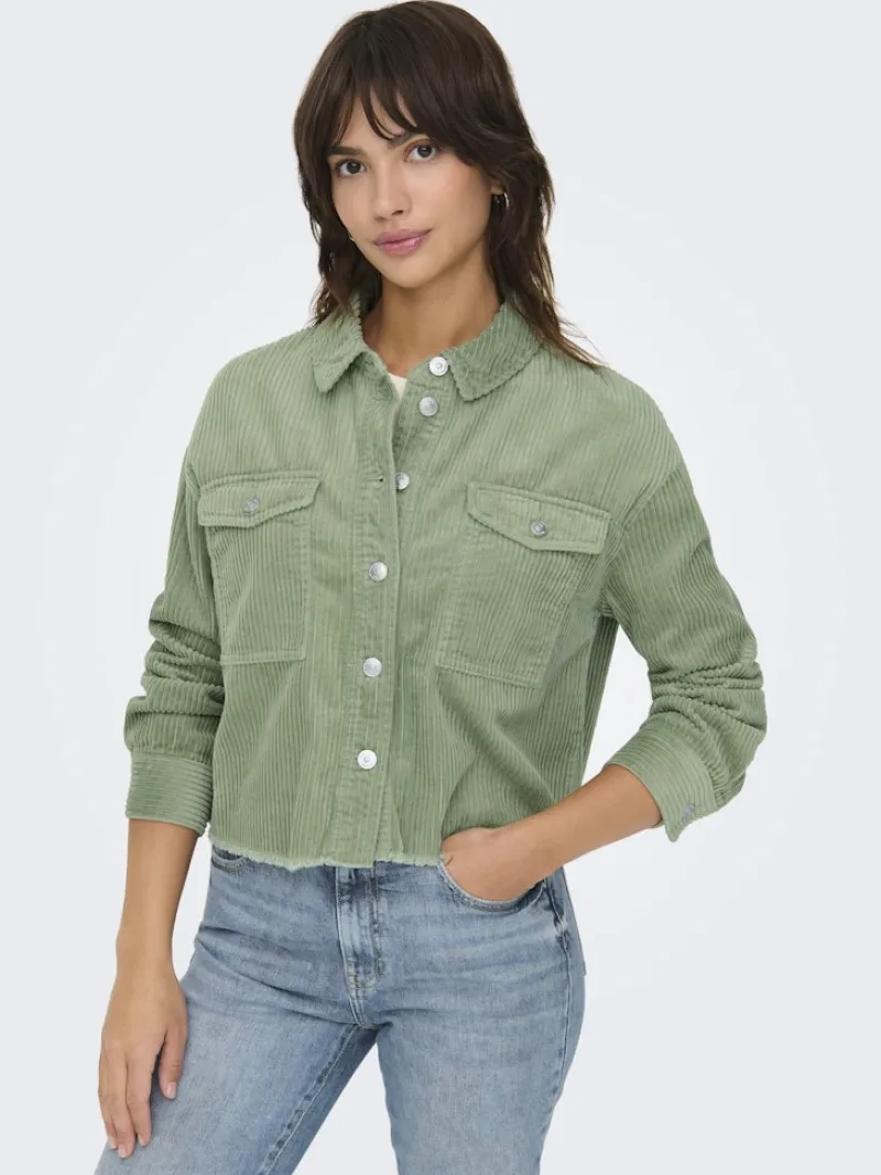 Only Jacken*ONLMARINA-ENY LIFE L/S CORD JACKET PNT Seagrass