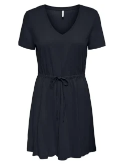 Only Kleider*ONLMAY S/S V-NECK SHORT DRESS JRS NOOS dunkelblau1