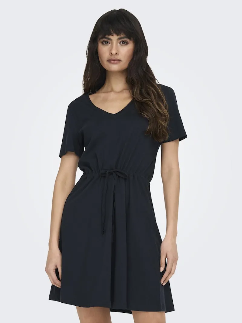 Only Kleider*ONLMAY S/S V-NECK SHORT DRESS JRS NOOS dunkelblau1