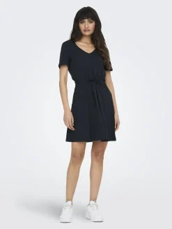 Only Kleider*ONLMAY S/S V-NECK SHORT DRESS JRS NOOS dunkelblau1