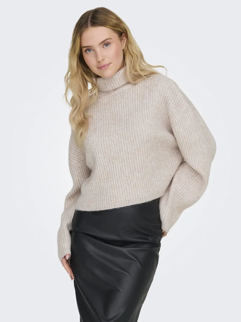Only Pullover & Sweatshirts*ONLMELANIE L/S ROLLNECK PULLOVER KNTNOOS oatmeal