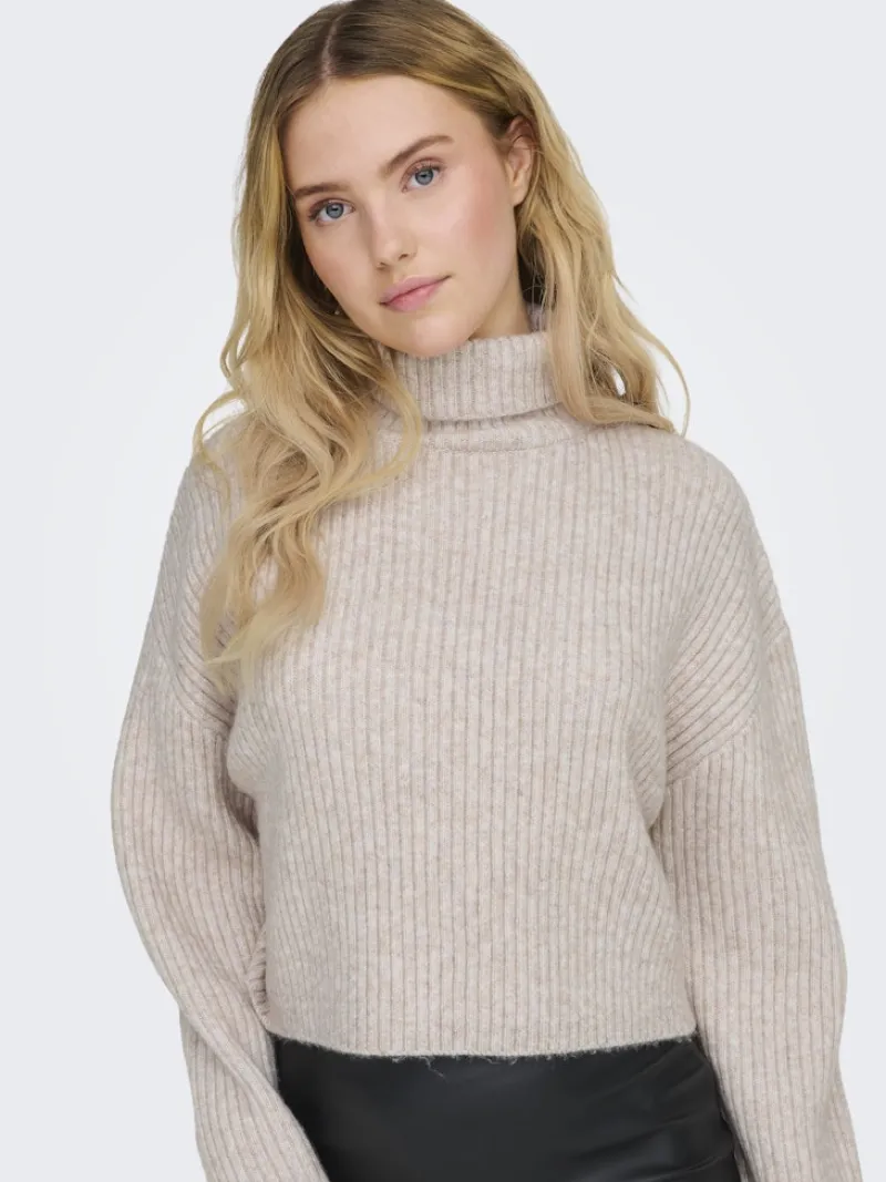 Only Pullover & Sweatshirts*ONLMELANIE L/S ROLLNECK PULLOVER KNTNOOS oatmeal
