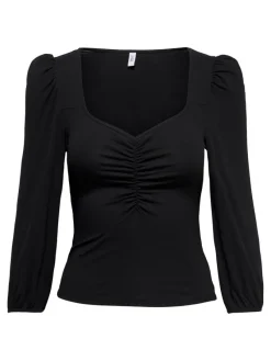 Only Shirts*ONLMEYA 3/4 TOP SOLID JRS Black