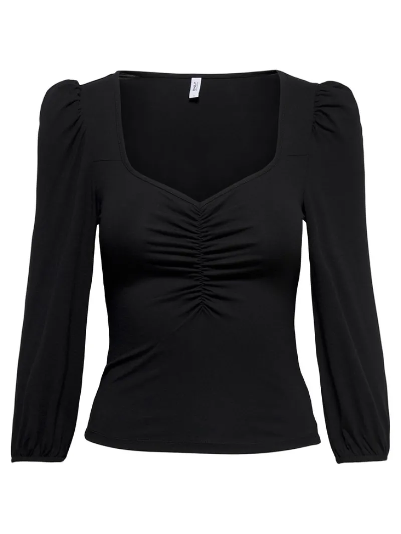 Only Shirts*ONLMEYA 3/4 TOP SOLID JRS Black