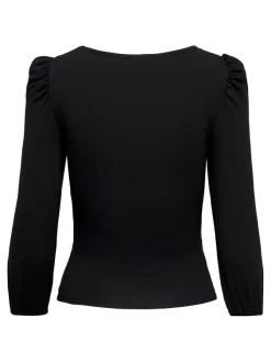 Only Shirts*ONLMEYA 3/4 TOP SOLID JRS Black