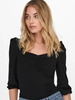 Only Shirts*ONLMEYA 3/4 TOP SOLID JRS Black