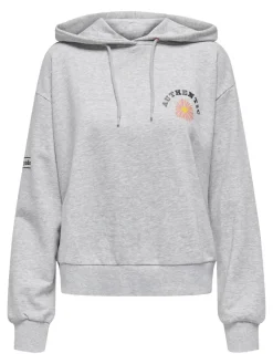 Only Pullover & Sweatshirts*ONLMIE HOOD CS SWT Light Grey Melange