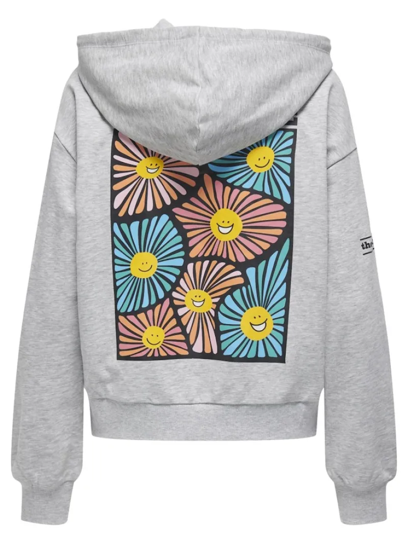 Only Pullover & Sweatshirts*ONLMIE HOOD CS SWT Light Grey Melange