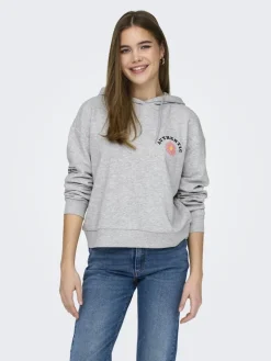 Only Pullover & Sweatshirts*ONLMIE HOOD CS SWT Light Grey Melange