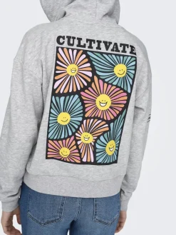 Only Pullover & Sweatshirts*ONLMIE HOOD CS SWT Light Grey Melange