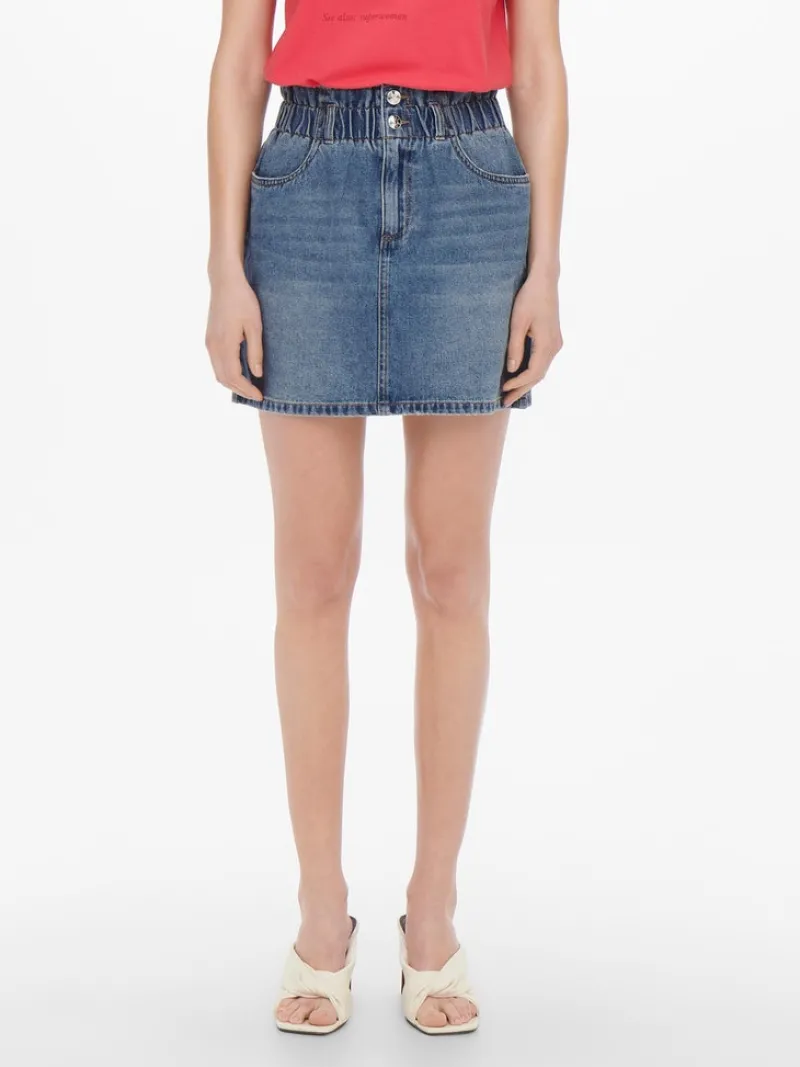 Only Röcke*ONLMILLIE HW MINI PAPER DNM SKIRT NOOS Medium Blue Denim
